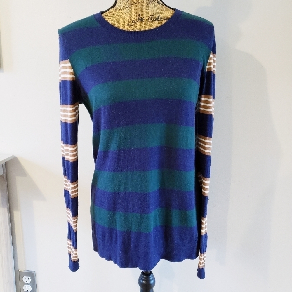 Bob Timberlake Striped Wool Blend Lightweight Sweater Preppy Women's Small S EUC